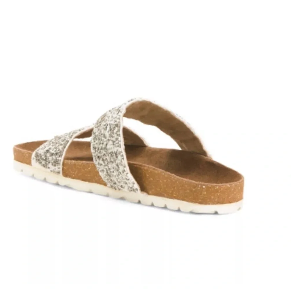 NWT ROAN by BED/STU Women's Beaded Sandals - Silver and Brown Size 6,5